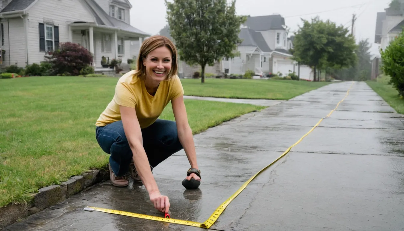 A homeowner checking a driveway for early cracks near Perkasie